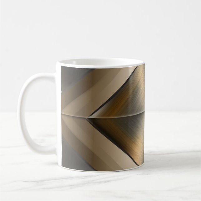 Caneca De Café Brushed Metallic Geometric Diamond Pattern (Esquerda)