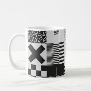 Caneca De Café Brutalismo Art: Padrões Geométricos Vintage