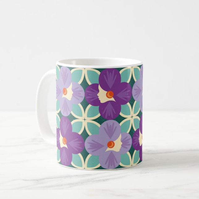 Caneca De Café bruxa celta natural (Frente Esquerda)