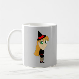 Caneca De Café bruxa chibi  