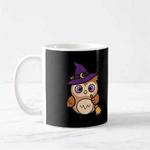 Caneca De Café Bruxa Cute Coruja Halloween