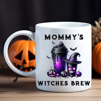 Caneca De Café Bruxa da Mamãe Engraçada e Fofa Poção de Halloween