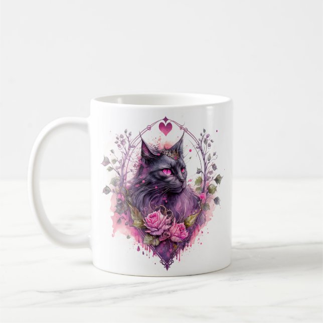 Caneca De Café Bruxa de Gato Majestoso (Esquerda)