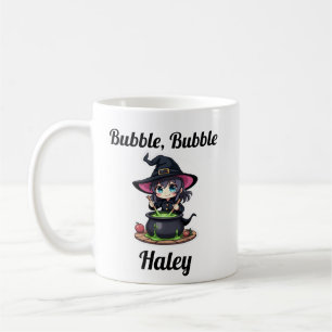 Caneca De Café Bruxa de Halloween Personalizada Bonita