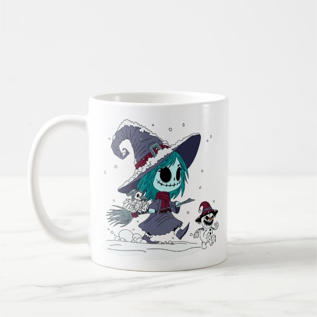Caneca De Café Bruxa de inverno linda (Esquerda)