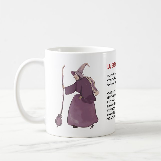 Caneca De Café Bruxa de Natal Italiana La Befana Dicionário Arte (Esquerda)
