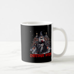 Caneca De Café Bruxa de Natal Oculta Gótico de Bruxas