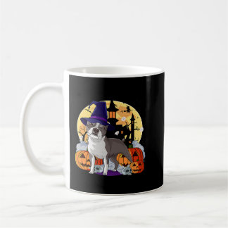 Caneca De Café Bruxa de Pumpkin Terrier de Boston Halloween