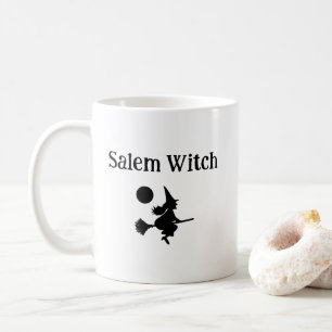 Caneca De Café Bruxa de Salem Halloween no Flying Broom