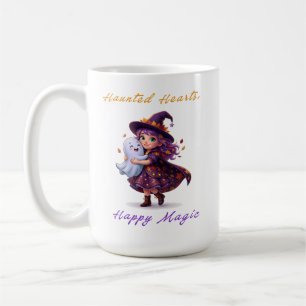 Caneca De Café Bruxa e Amigas Assustadoras Cute Halloween Magia