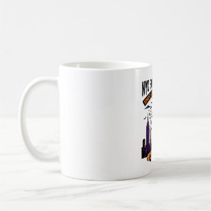 Caneca De Café Bruxa e Fantasma do Turno de Halloween em Nova Yor