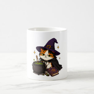 Caneca De Café Bruxa Gata Mal-Humorada Halloween