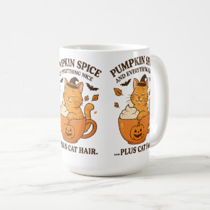 Caneca De Café Bruxa Ginger Cat - Design de Halloween Bonito com 