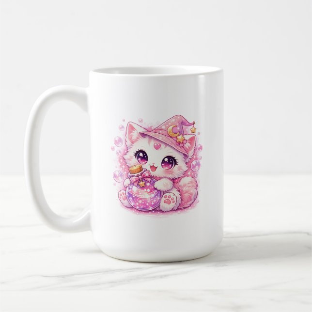 Caneca De Café Bruxa Kawaii da Poção Kitty (Esquerda)