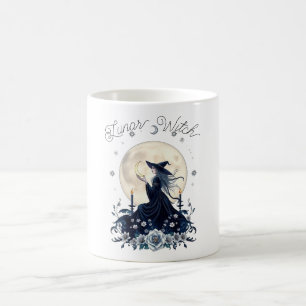 Caneca De Café Bruxa Lunar Arte Celestial Personalizada
