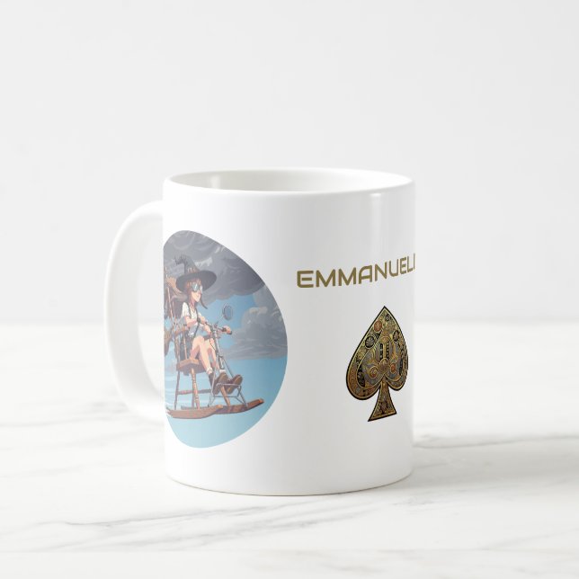 Caneca De Café Bruxa Piloto Encantadora (Frente Esquerda)
