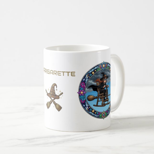 Caneca De Café Bruxa Piloto Linda (Frente Esquerda)
