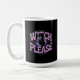 Caneca De Café Bruxa Por Favor Festa de Halloween Divertida e Ass