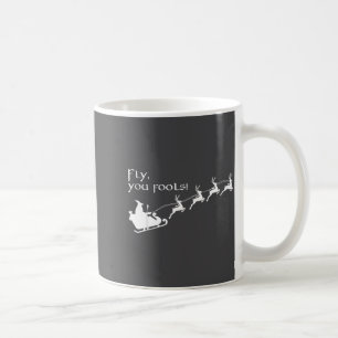 Caneca De Café Bruxa Retro Voadora Você Tolos Trinego Natal Crist