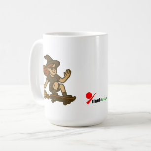 Caneca De Café “Bruxa sobre Rodas – Estilo Skate de Vassoura