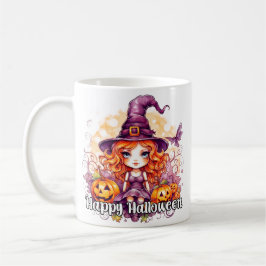 Caneca De Café Bruxa Super Menininha | Feliz Halloween