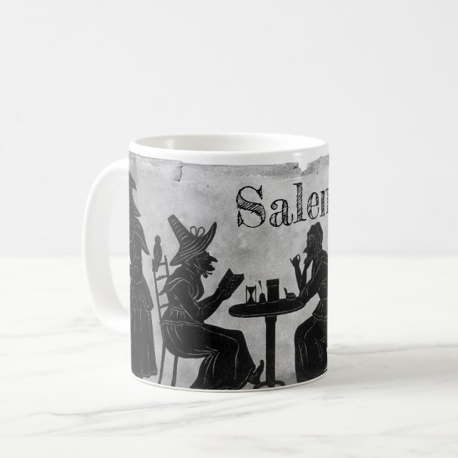 Caneca De Café Bruxas de Salem que stewing e que fabricam cerveja (Frente Esquerda)