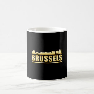 Caneca De Café Bruxelas Bélgica Cidade Skyline Cityscape Funny G