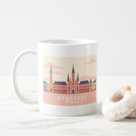 Caneca De Café Bruxelas Bélgica Grande Local Pastel Viagem