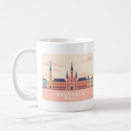 Caneca De Café Bruxelas Bélgica Grande Local Pastel Viagem