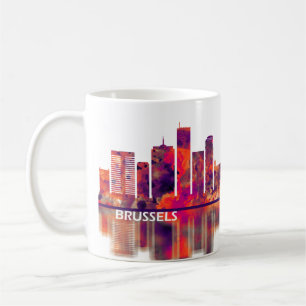 Caneca De Café Bruxelas Bélgica Skyline