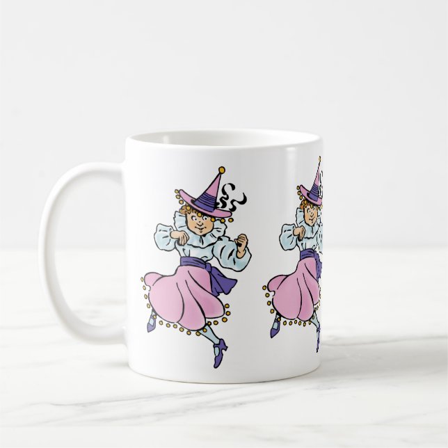 Caneca De Café Bruxo Vintage de Oz, Garotinha Dançante Munchkin (Esquerda)