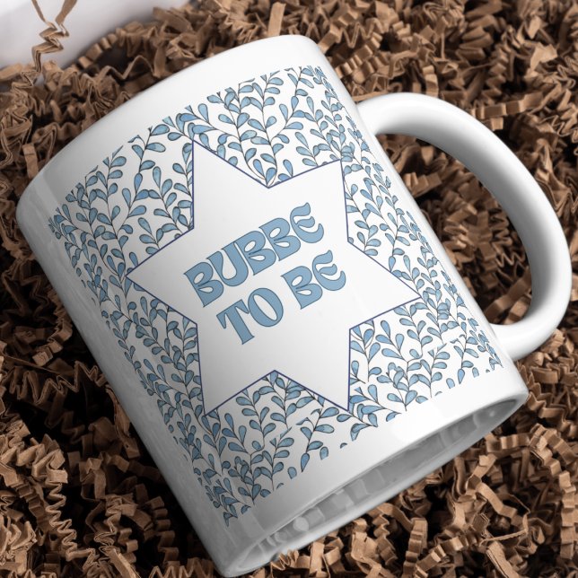 Caneca De Café "Bubbe to Be" Engraçada Nova Vovó Revelação de Gra (Celebrate the joy of becoming a Bubbe with this charming Jewish 'Bubbe to Be' coffee mug!)