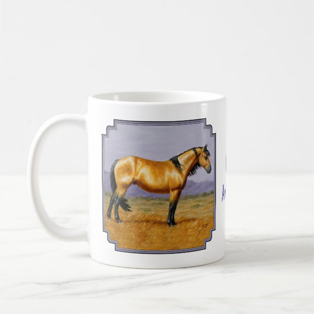 Caneca De Café Bucksin Wild Horse Mustang Stallion (Esquerda)