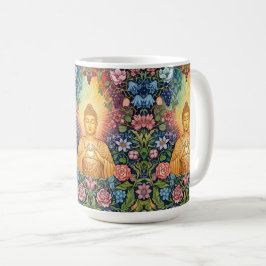Caneca De Café Buda, Coração da Luz, Feliz, Floral, Vintage