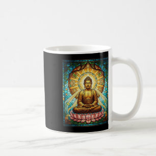 Caneca De Café Buda de Vidro Colorido Zen Budismo Meditação Espir