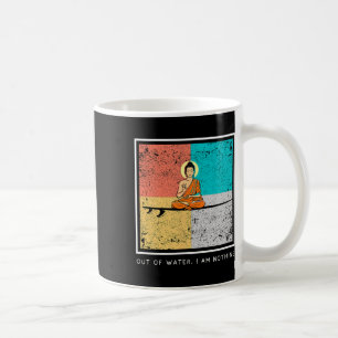 Caneca De Café Buda na Prancha de Surfe - Fora da Água, Eu Sou Na
