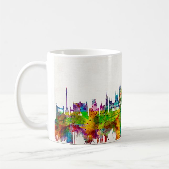 Caneca De Café Budapest Hungria Skyline (Esquerda)