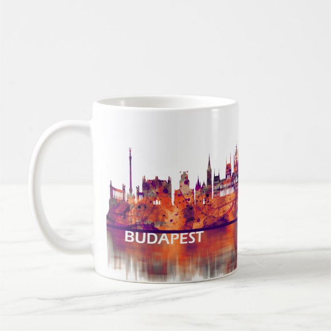 Caneca De Café Budapest Hungria Skyline (Esquerda)