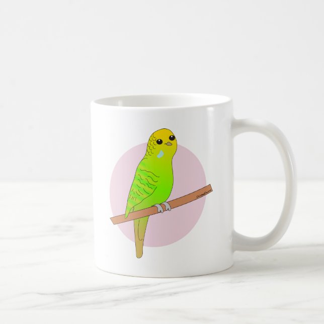 Caneca De Café Budgie verde bonito (Direita)