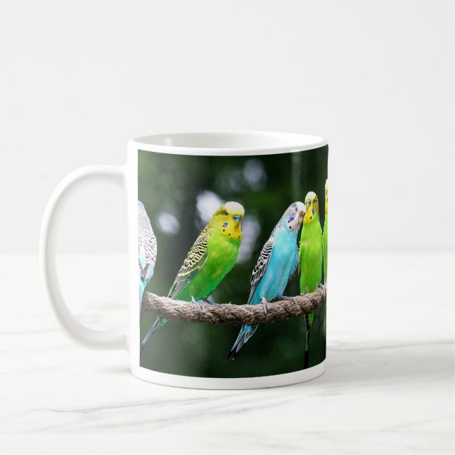 Caneca De Café Budgies colorido (Esquerda)
