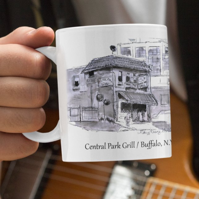 Caneca De Café Buffalo NY Central Park Grill Tavern Arte Original (Criador carregado)