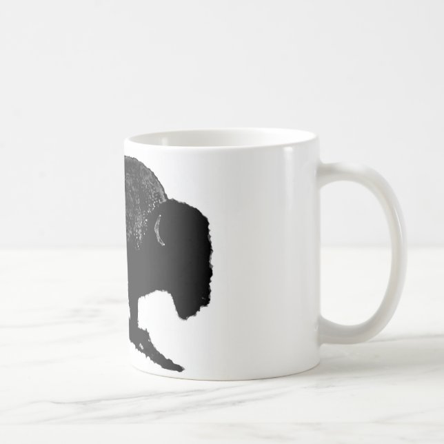 Caneca De Café Buffalo Preto e Branco (Direita)