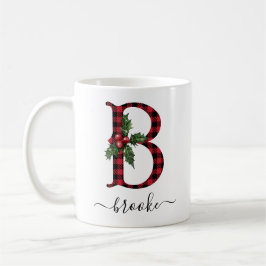 Caneca De Café Buffalo Xadrez B Monograma Café de Natal