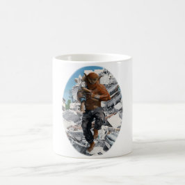 Caneca De Café Bugbear Hero Resgatando Criança Fantasia Art Café