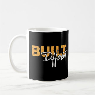 Caneca De Café Built Different Bold Motivational Typography Des