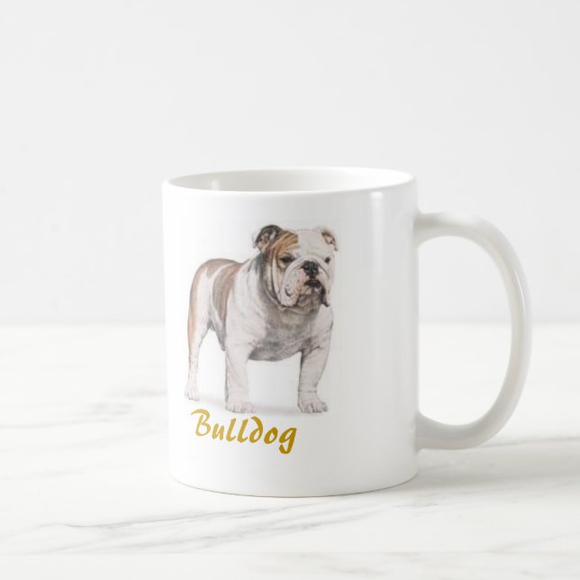 Caneca De Café Buldogue, amante do cão abundante! (Direita)