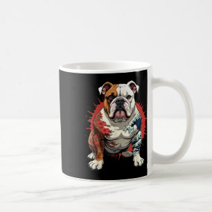 Caneca De Café Buldogue Com Cão De Tatuagem Japonês