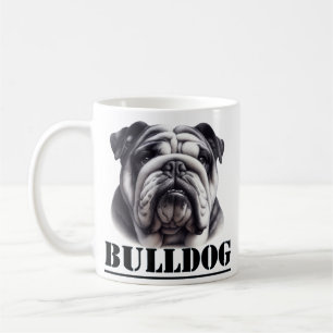 Caneca De Café Buldogue em preto e branco