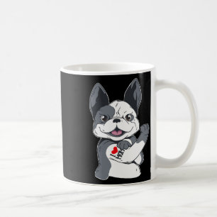 Caneca De Café Buldogue Engraçado Eu Amo A Mãe Tatuagem