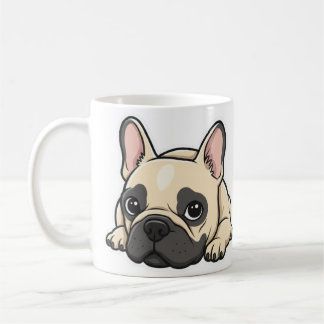 Caneca De Café Buldogue francês branco e preto
